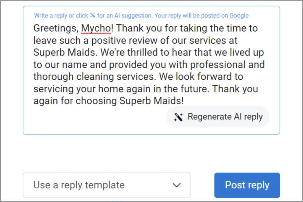 AI Review Response Blurb